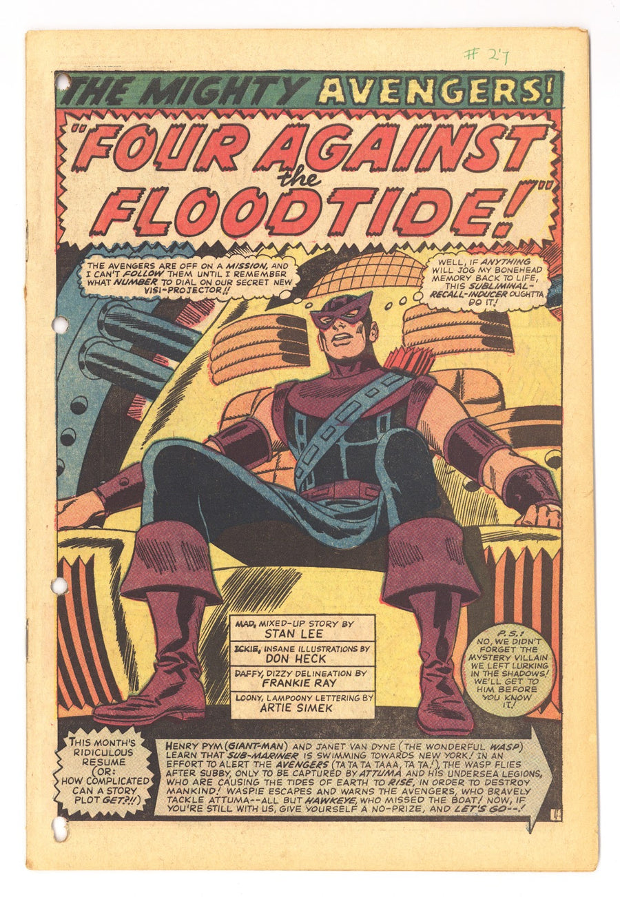 The Avengers Vol 1 27 Coverless (1966) 