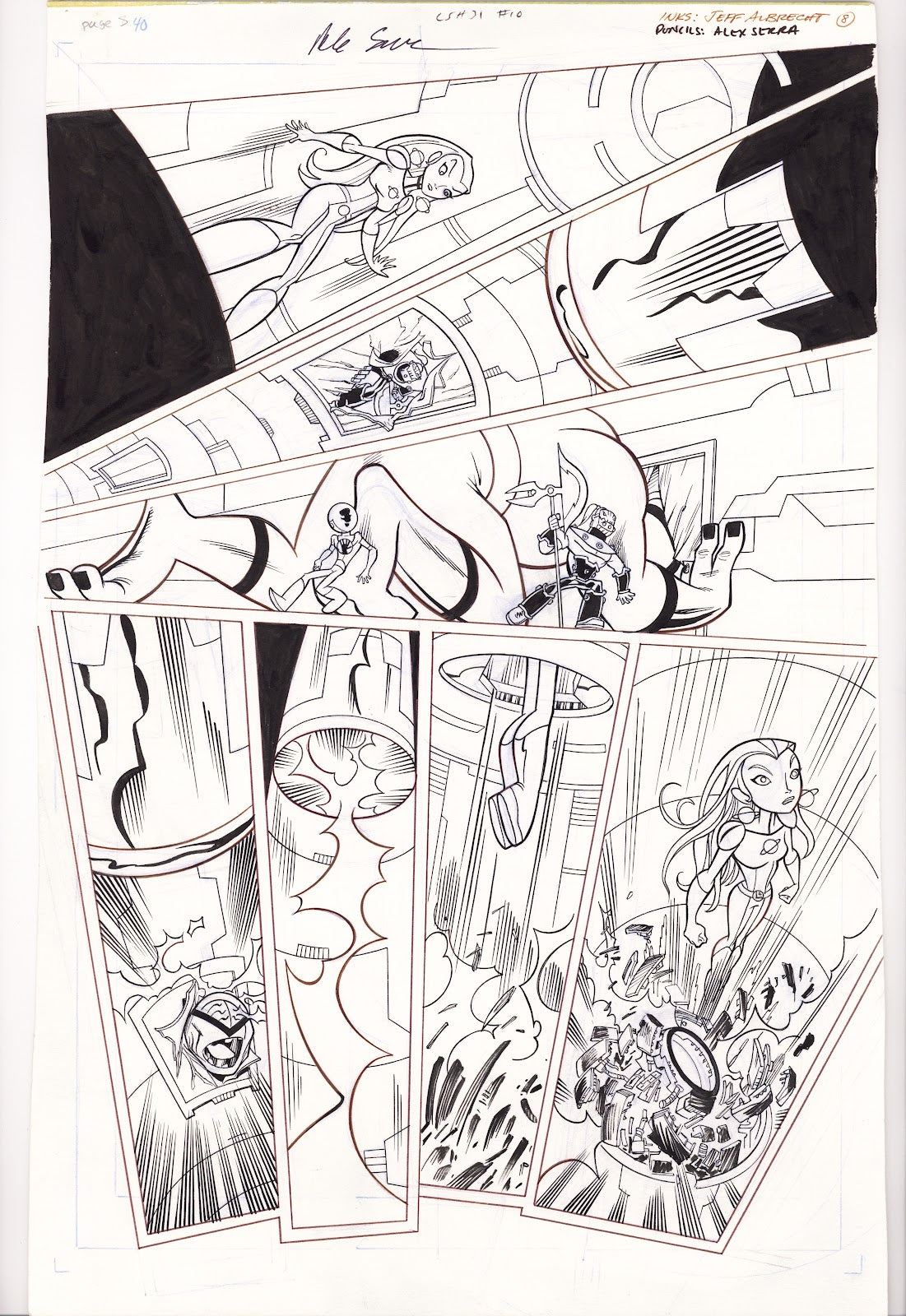 The Legion of Super-Heroes in the 31st Century 10 Pg. 8 Original Art by Alexander Serra (2008) 