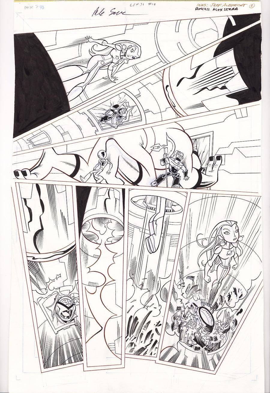 The Legion of Super-Heroes in the 31st Century 10 Pg. 8 Original Art by Alexander Serra (2008) 
