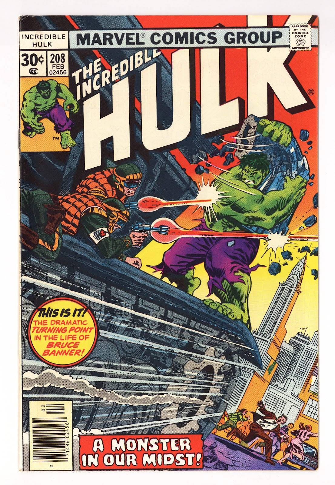 The Incredible Hulk Vol 1 208  Mid Grade   (1977)     