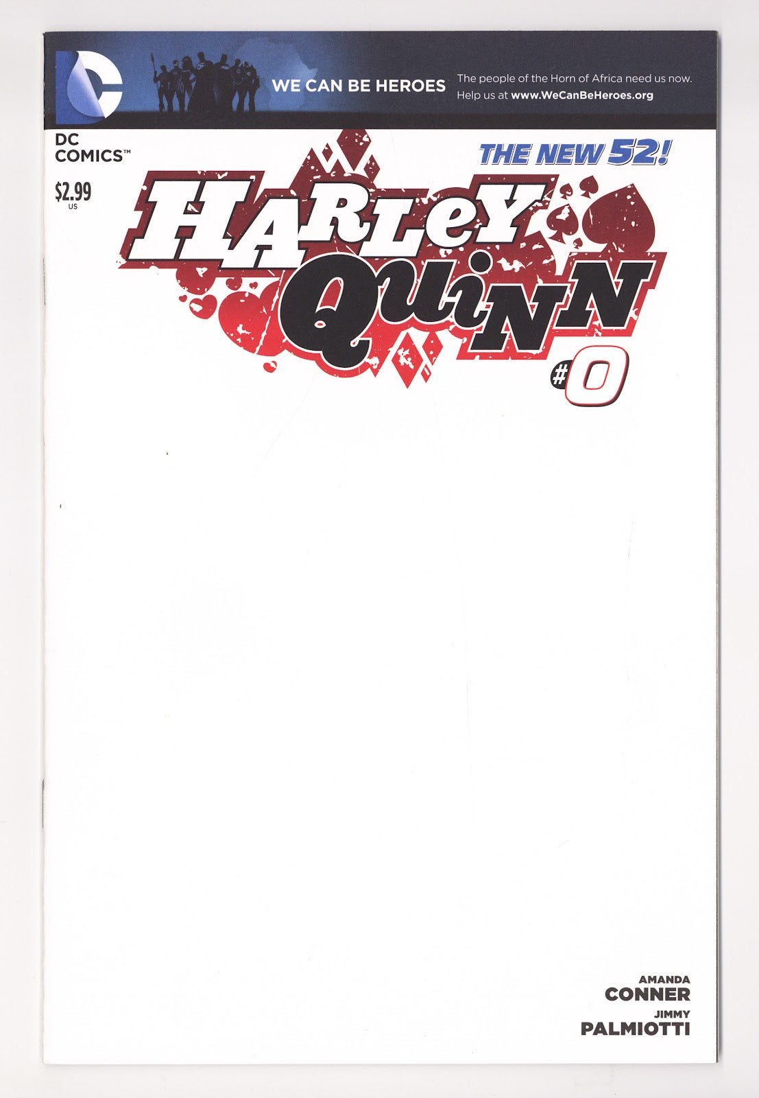 Harley Quinn Vol 2 0 NM (9.4) (2014) Blank Variant 