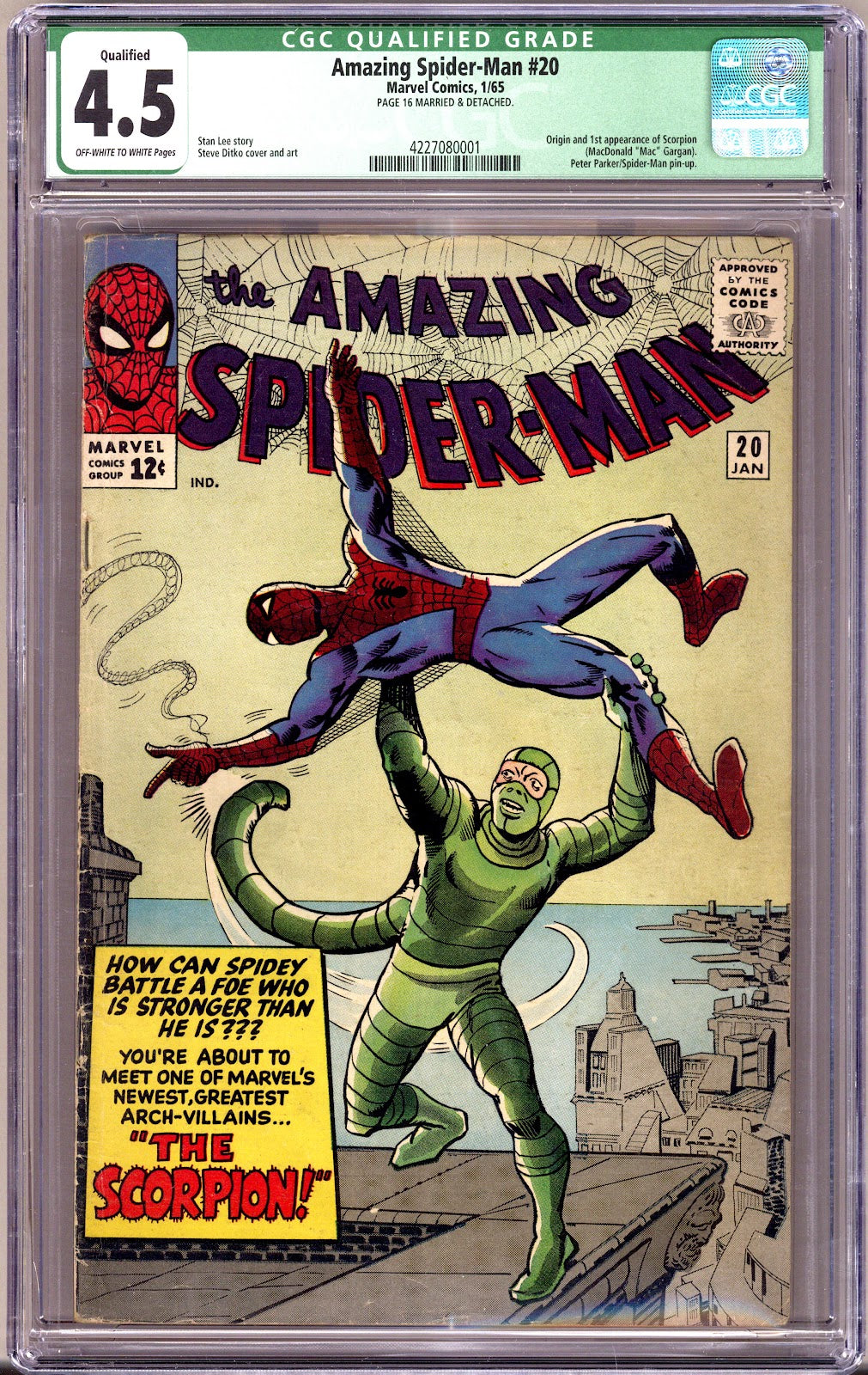 The Amazing Spider-Man Vol 1 20 CGC 4.5 (VG+) Qualified  (1965)