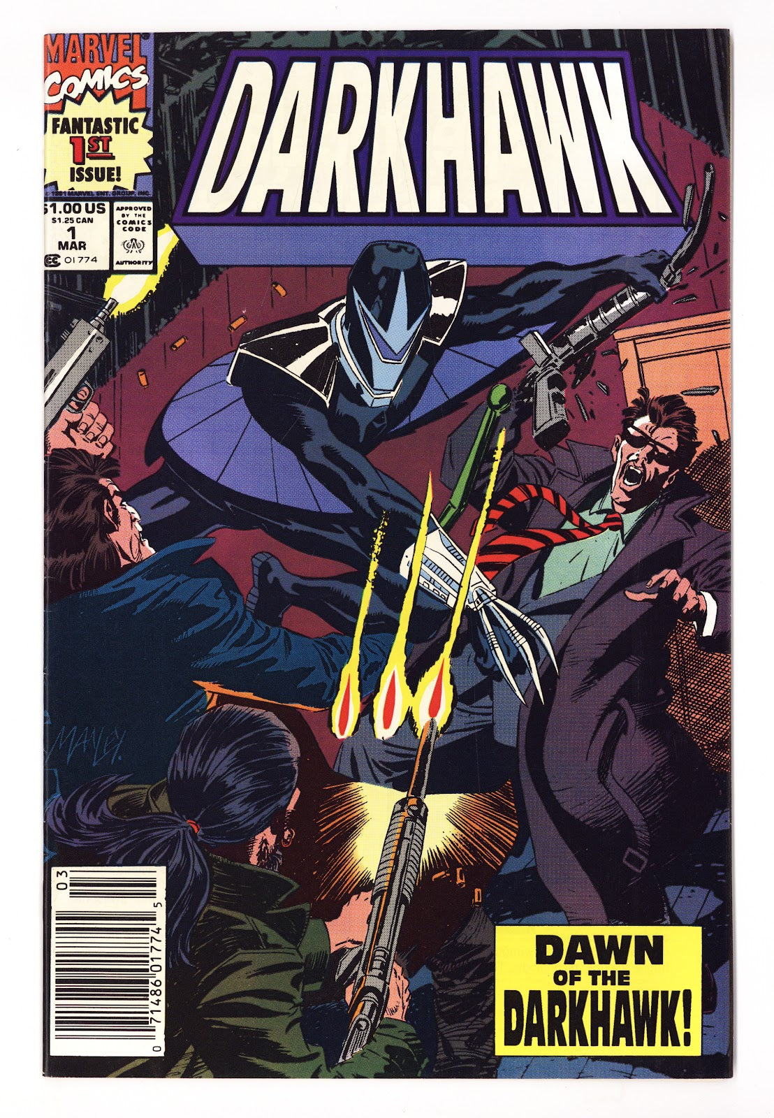Darkhawk Vol 1 1 VF+ (8.5) (1991) Newsstand 
