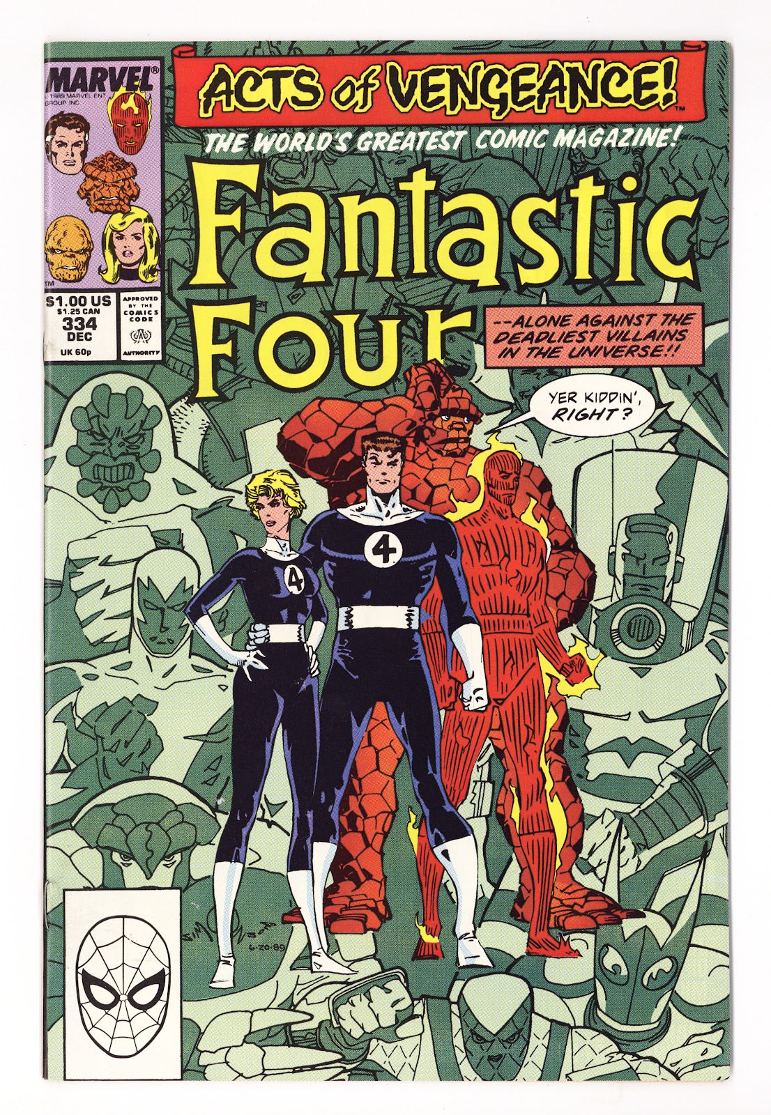 Fantastic Four Vol 1 335 High Grade (1989) Direct 