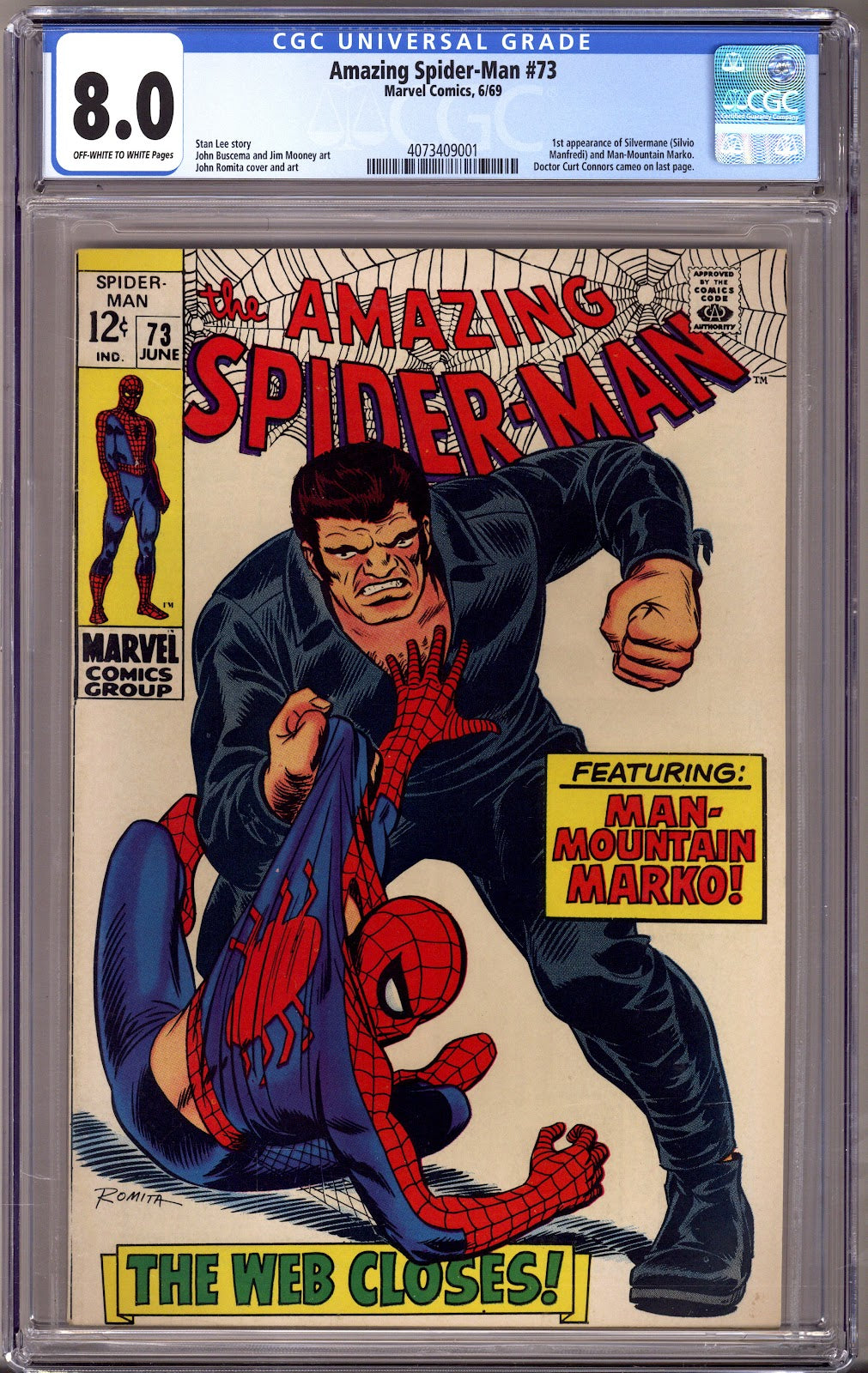 The Amazing Spider-Man Vol 1 73 CGC 8.0 (VF) (1969) 