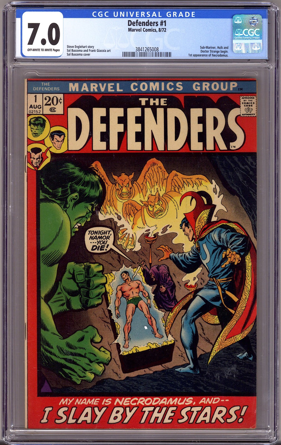 The Defenders Vol 1 1 CGC 7.0 (FN/VF)   (1972)