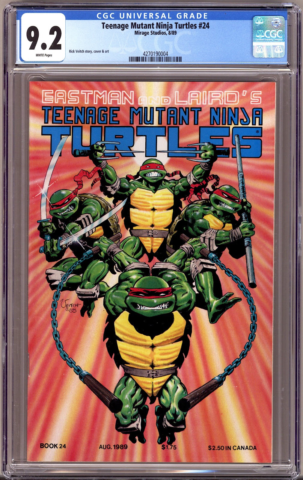 Teenage Mutant Ninja Turtles Vol 1 24 CGC 9.2 (NM-)   (1989)