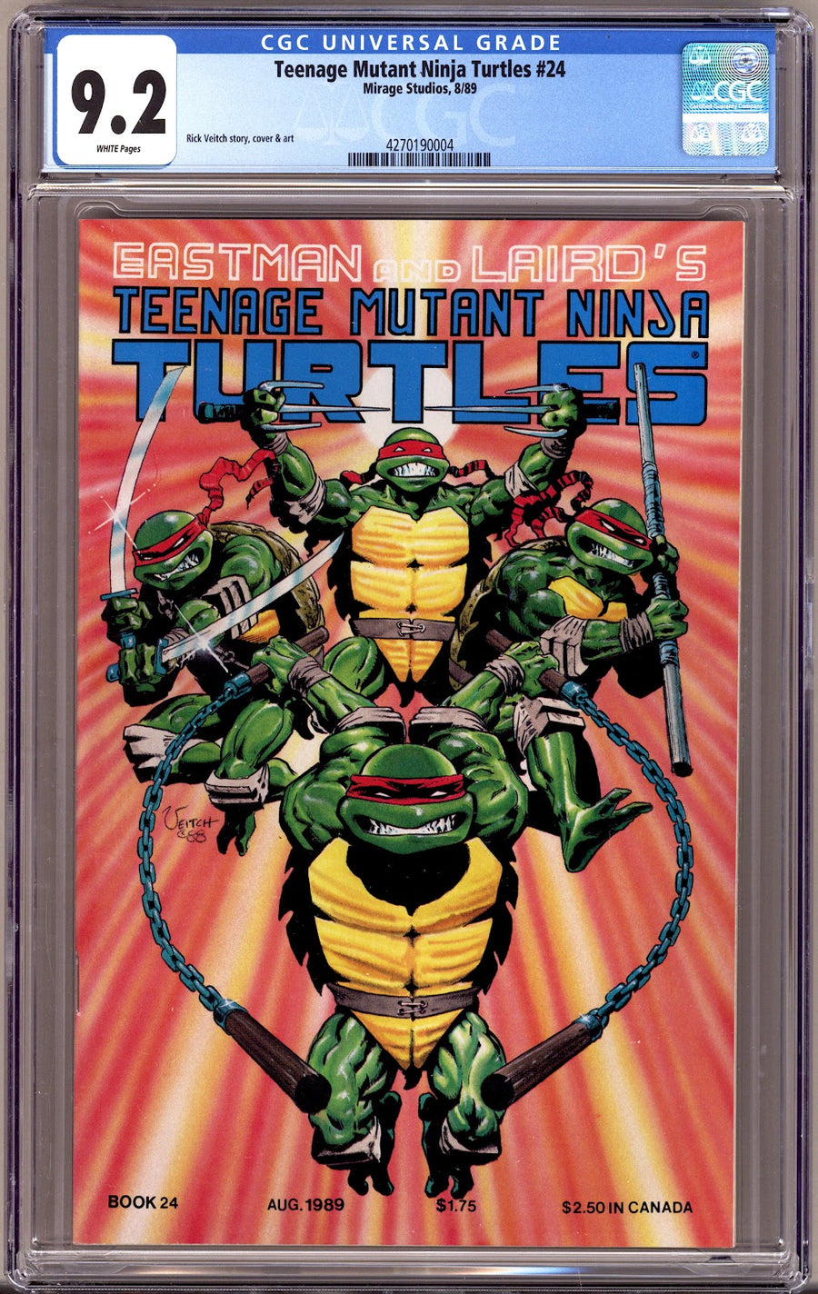 Teenage Mutant Ninja Turtles Vol 1 24 CGC 9.2 (NM-)   (1989)