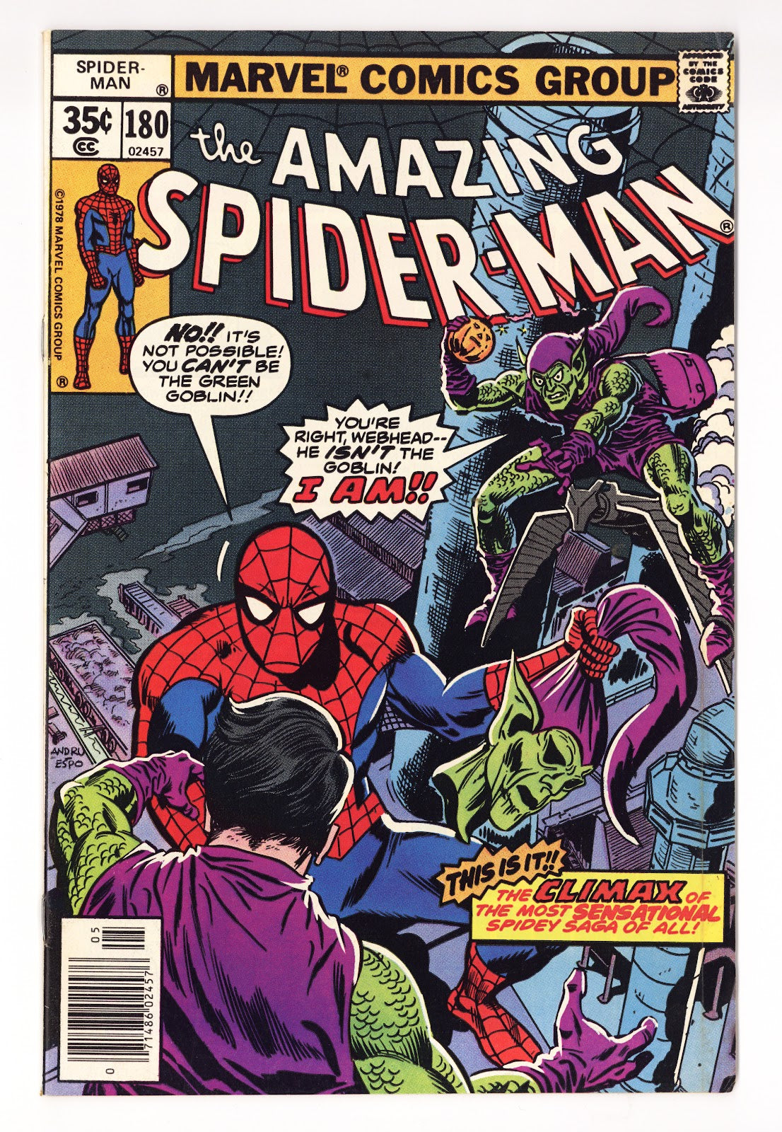 The Amazing Spider-Man Vol 1 180  VF- (7.5)   (1978)