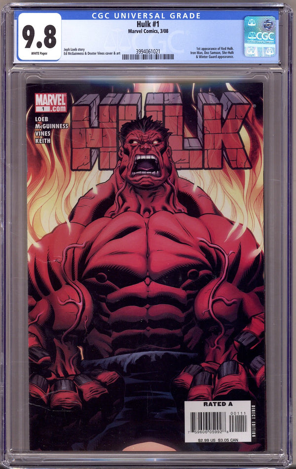 Hulk Vol 1 1 CGC 9.8 (NM/M) Sun Faded (2008)