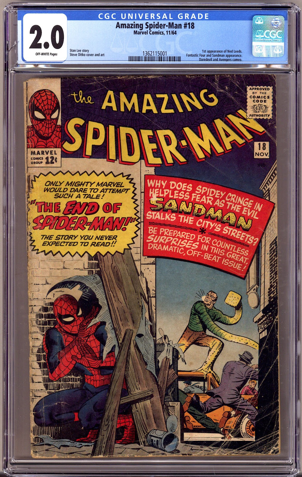 The Amazing Spider-Man Vol 1 18 CGC 2.0 (GD)   (1964)