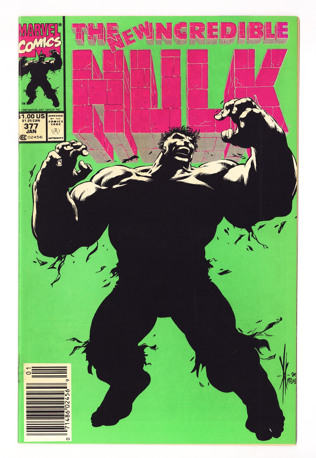 The Incredible Hulk Vol 1 377 VF (8.0) (1991) Newsstand 