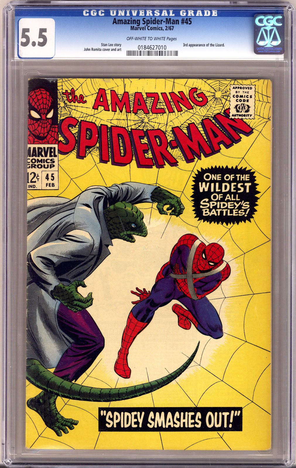 The Amazing Spider-Man Vol 1 45 CGC 5.5 (FN-)   (1967)