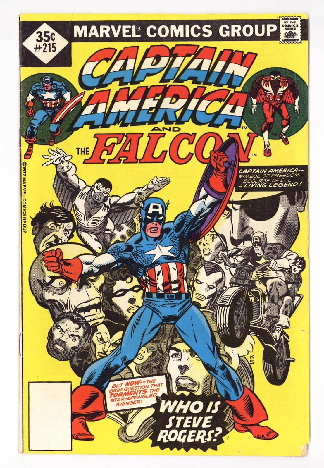 Captain America Vol 1 215 Low Grade (1977) Whitman 