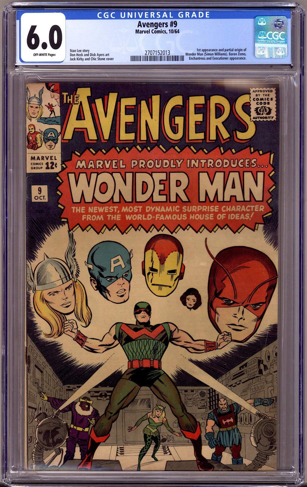 The Avengers Vol 1 9 CGC 6.0 (FN) (1964) 