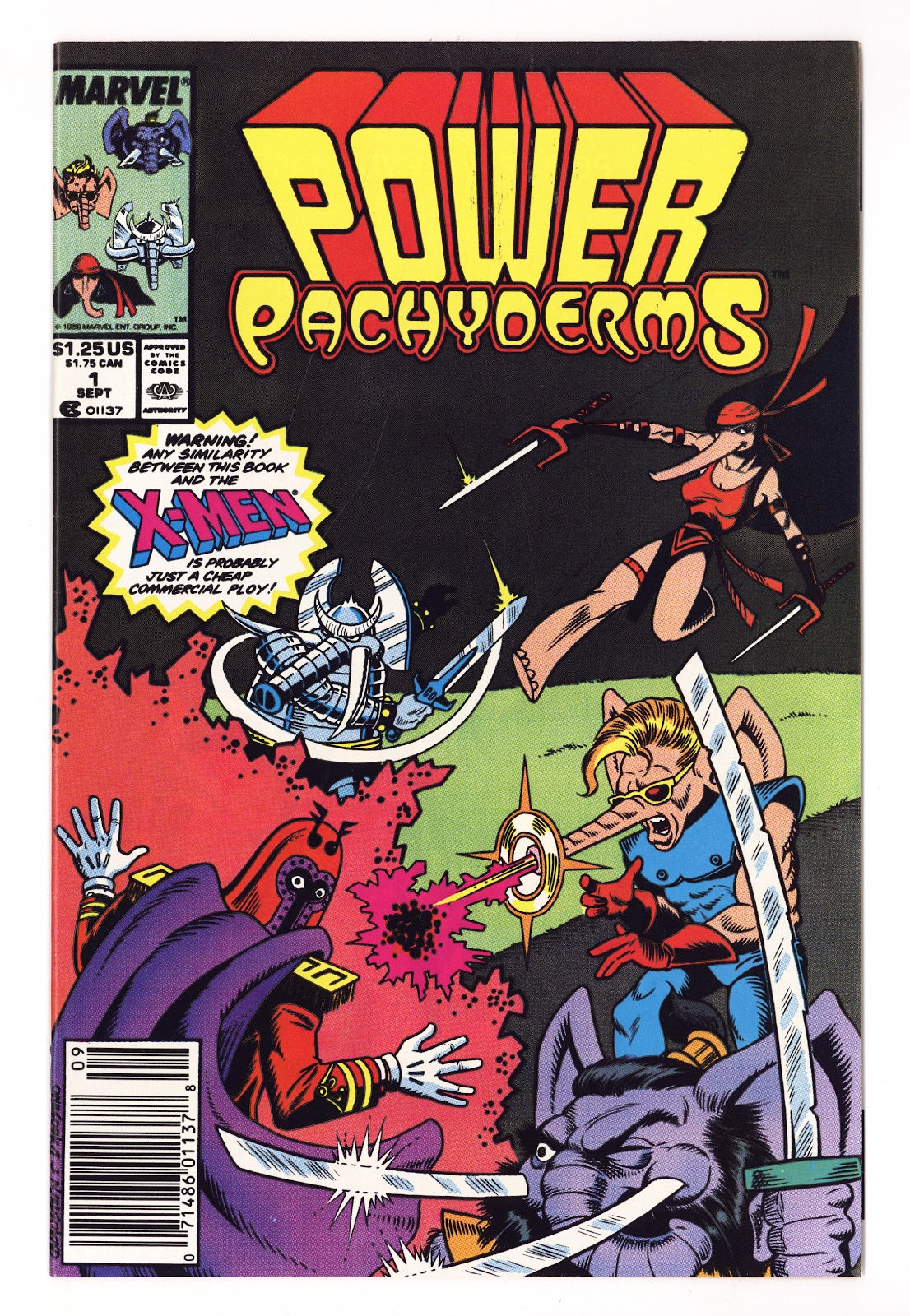 Power Pachyderms Vol 1 1  High Grade   (1989)   Newsstand  