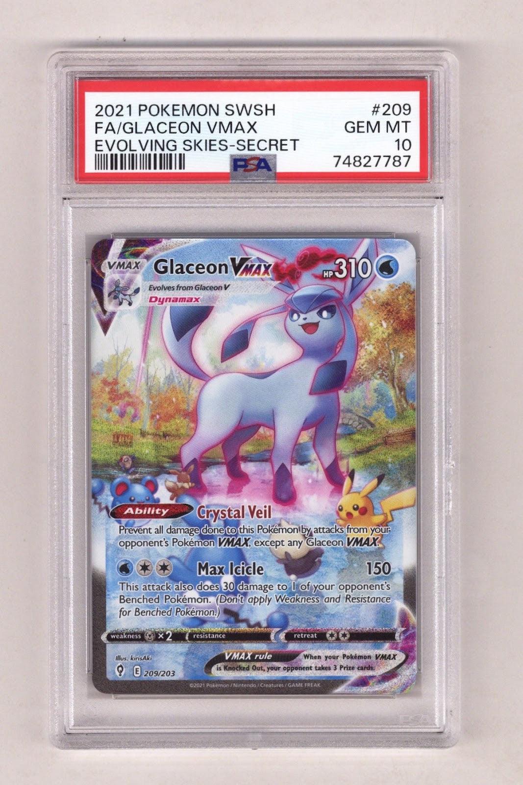 Pokemon Evolving Skies Glaceon Vmax PSA 10 (2021) | CaptCan Comics
