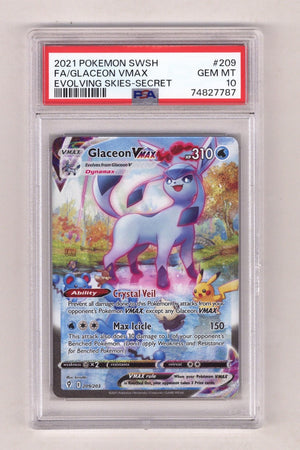Pokemon Evolving Skies Glaceon Vmax PSA 10 (2021)