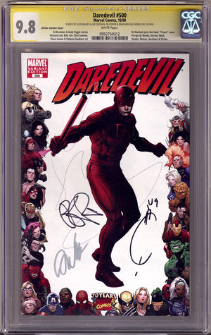 Daredevil Vol 2 500 CGC 9.8 (NM/M) (2009) Zircher Variant Signed x3 Cover Maleev, Quesada & Bendis