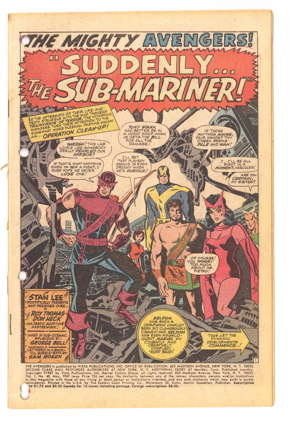 The Avengers Vol 1 40 Coverless (1967) 