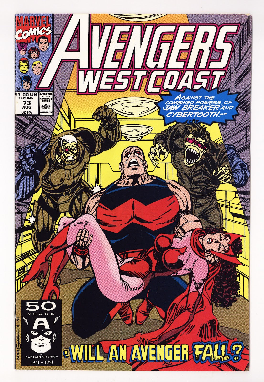 Avengers West Coast Vol 2 72  High Grade   (1991)   Direct  