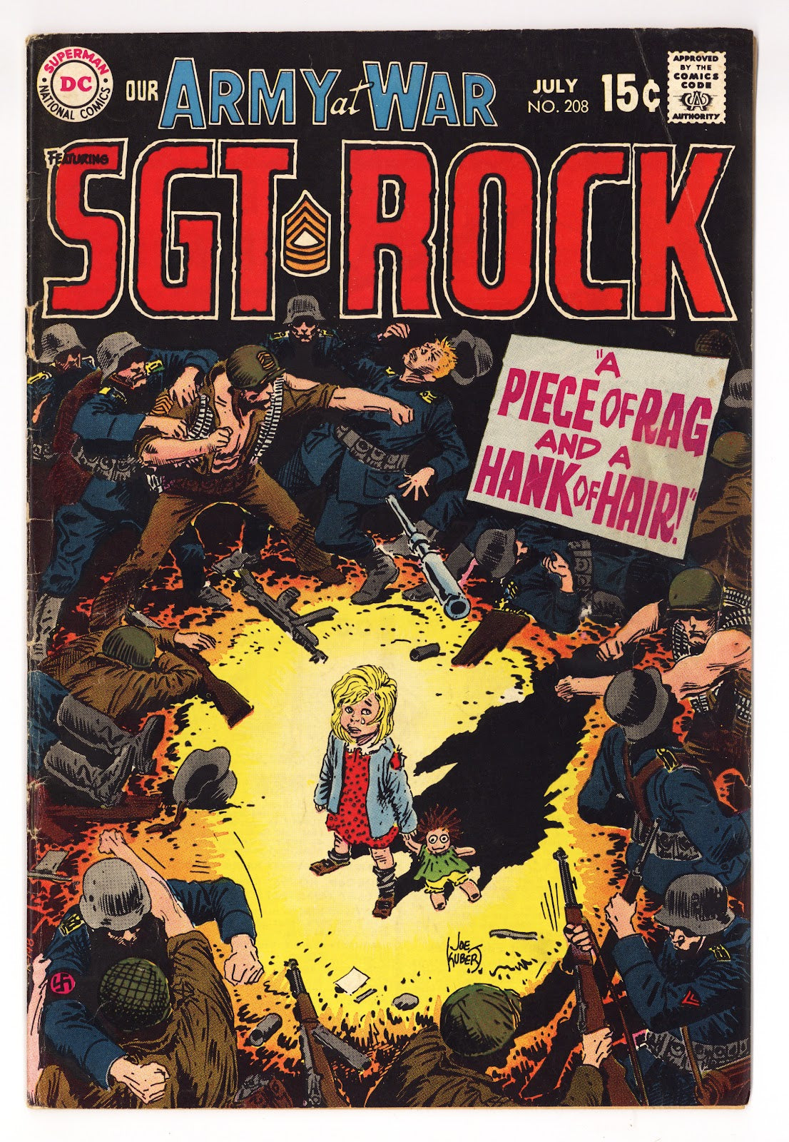 Our Army at War Vol 1 208  VG+ (4.5) Top Staple Detached  (1969)     