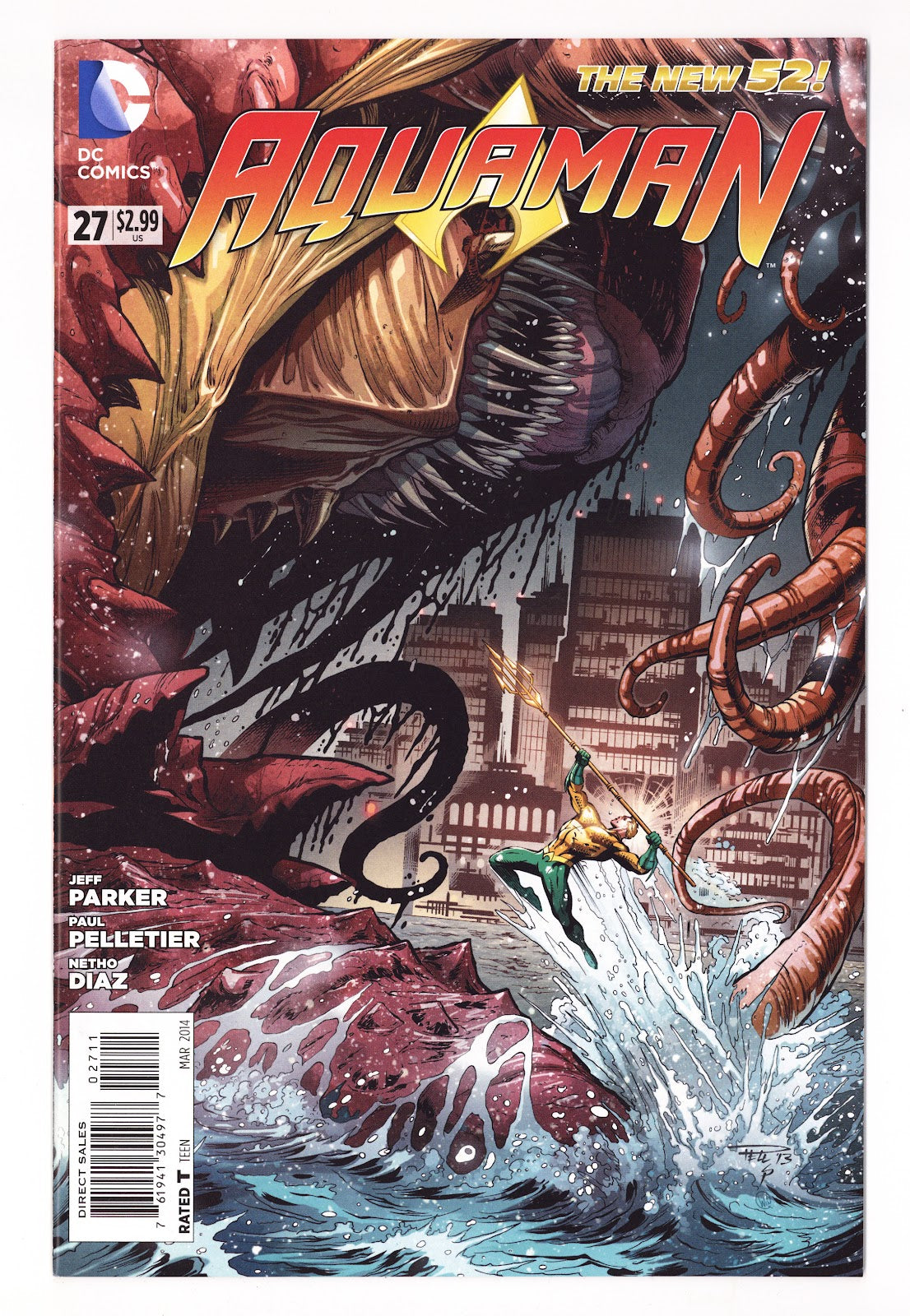 Aquaman Vol 7 27 High Grade (2014) Paul Pelletier Cover 
