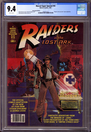 Marvel Super Special Vol 1 18 CGC 9.4 (NM) Raiders of the Lost Ark  (1981)   Newsstand