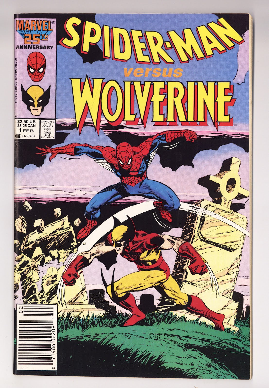 Spider-Man vs. Wolverine 1 FN (6.0) (1987) Newsstand 