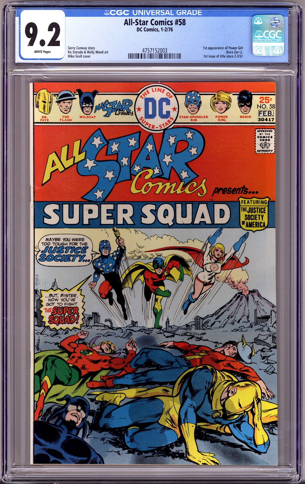 All-Star Comics Vol 1 58 CGC 9.2 (NM-)   (1976)