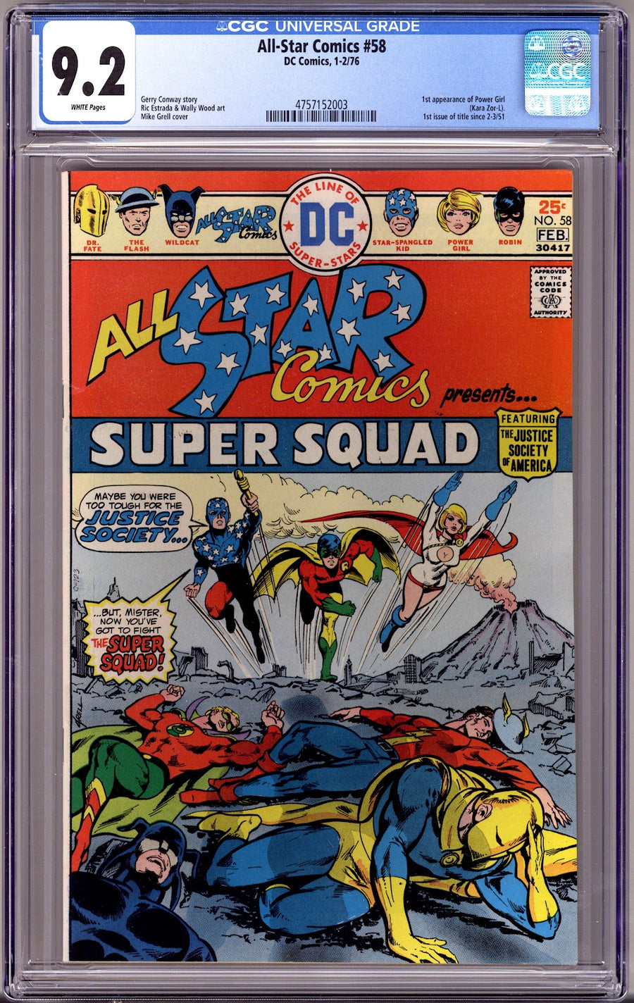 All-Star Comics Vol 1 58 CGC 9.2 (NM-)   (1976)