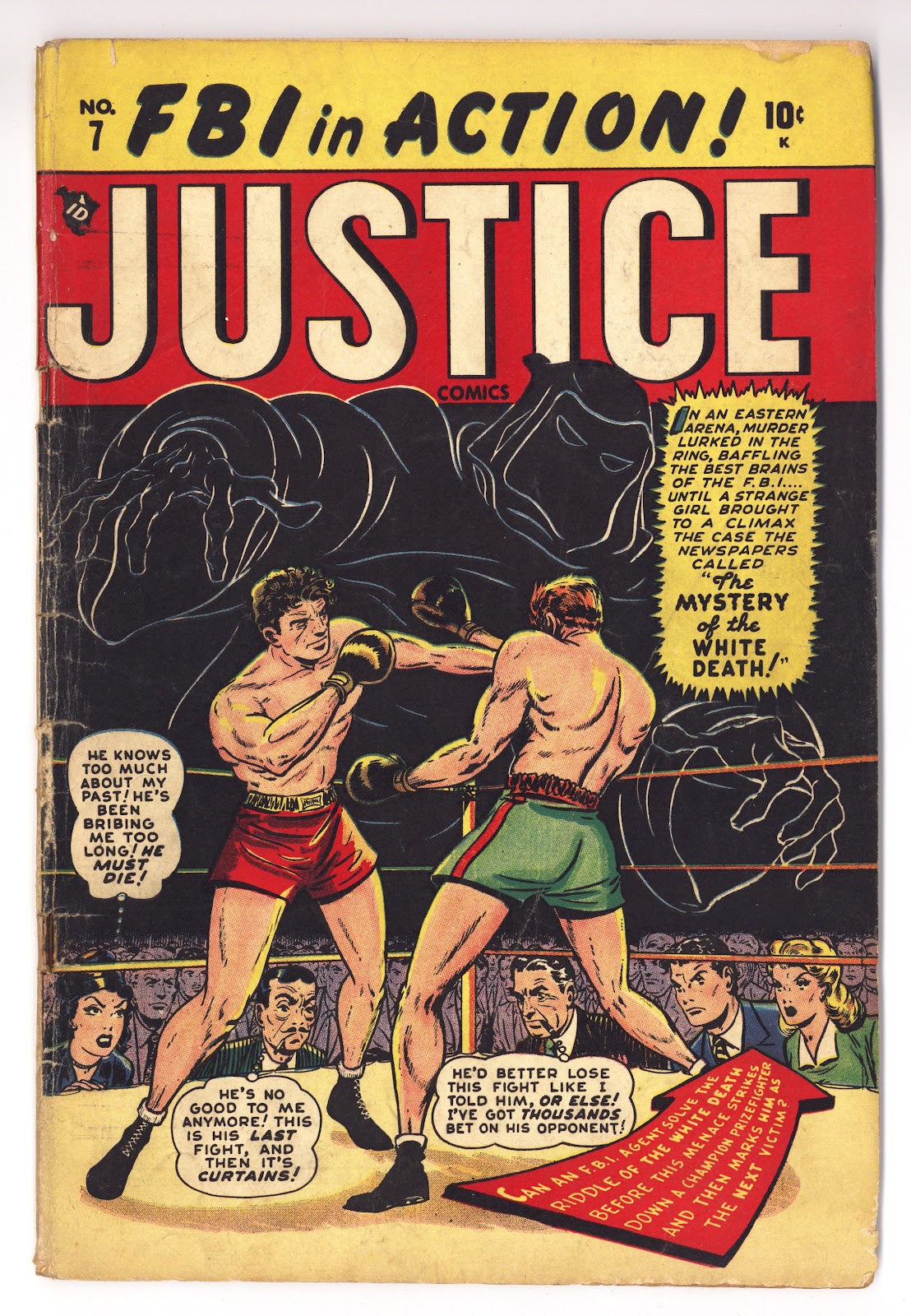 Justice 7 VG- (3.5) Apparent, 1/2 1st Page Missing (1947)  