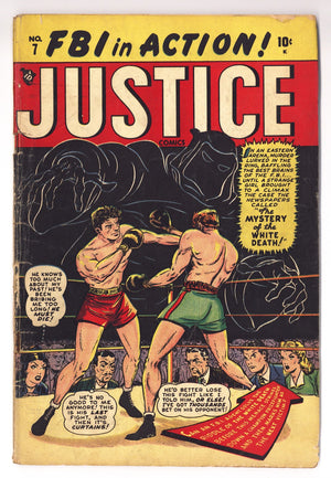 Justice 7 VG- (3.5) Apparent, 1/2 1st Page Missing (1947)