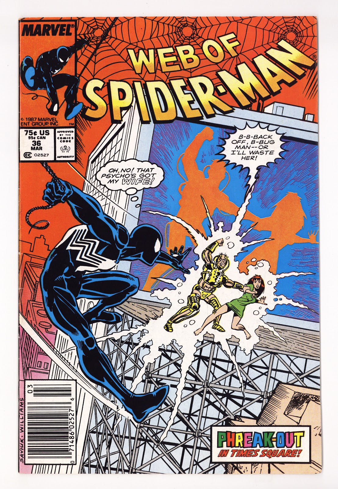 Web of Spider-Man Vol 1 36 FN (6.0) (1988) Newsstand 