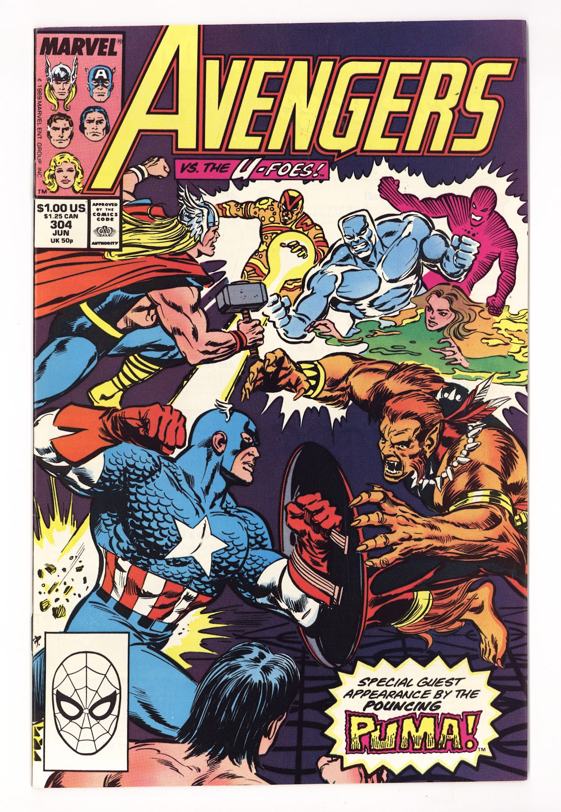 The Avengers Vol 1 304  High Grade   (1989)   Direct  
