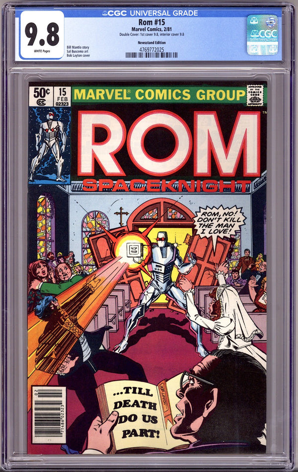 Rom Vol 1 15 CGC 9.8 (NM/M) Double Cover  (1981)   Newsstand