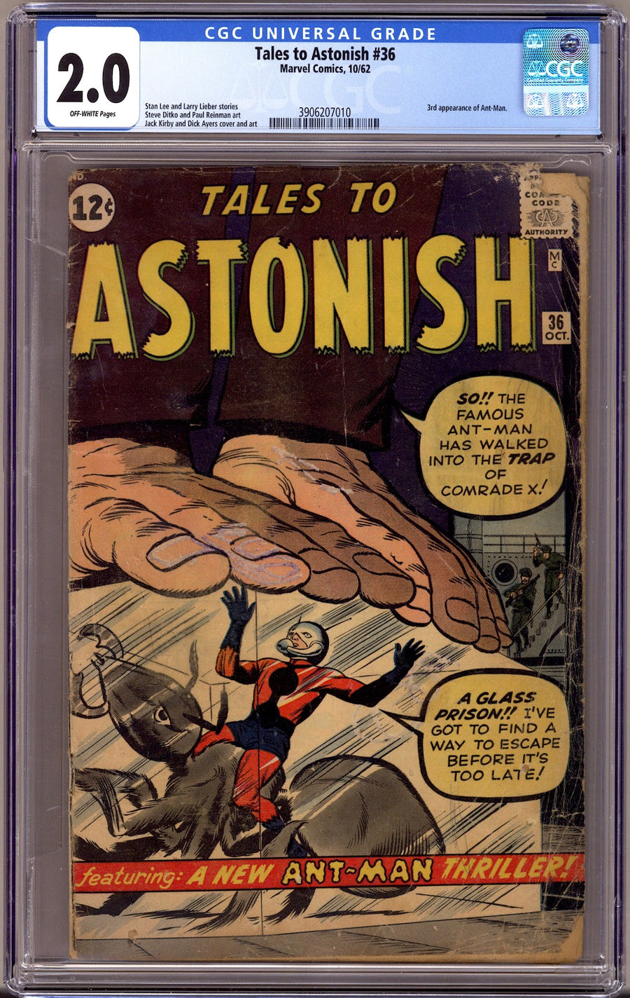 Tales to Astonish Vol 1 36 CGC 2.0 (GD)   (1962)     