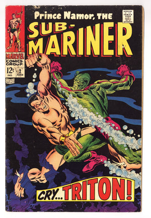 Sub-Mariner Vol 1 2  VG+ (4.5)   (1968)