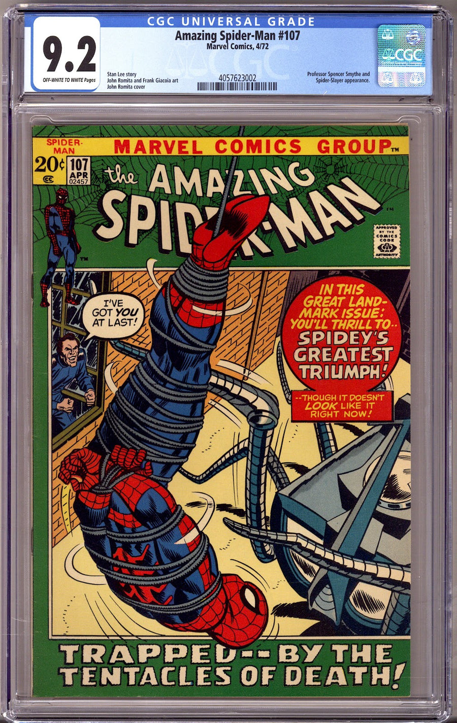 The Amazing Spider-Man Vol 1 107 CGC 9.2 (NM-) (1972) 