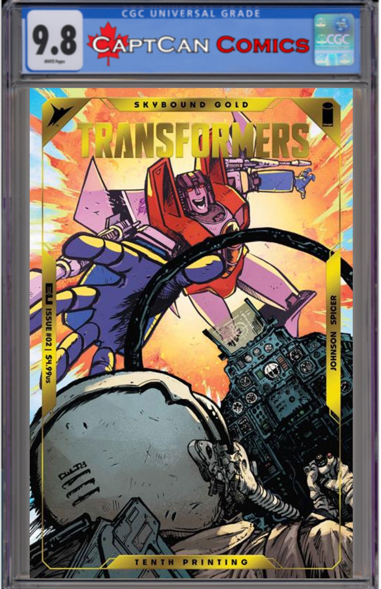 TRANSFORMERS #2 10TH PTG CVR A DANIEL WARREN JOHNSON & MIKE SPICER EMBOSS & GOLD FOIL
