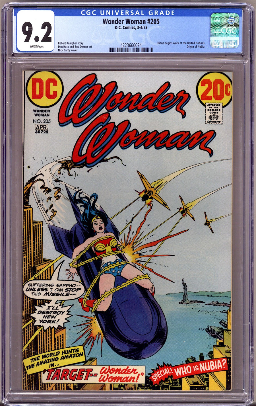 Wonder Woman Vol 1 205 CGC 9.2 (NM-) (1973) 