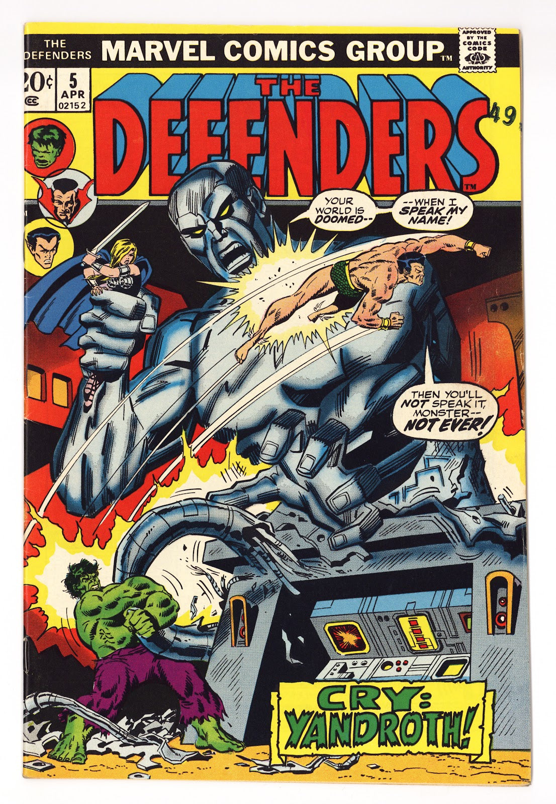 The Defenders Vol 1 5  FN/VF (7.0)   (1973)     