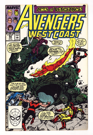 Avengers West Coast Vol 2 54  High Grade   (1990)   Direct