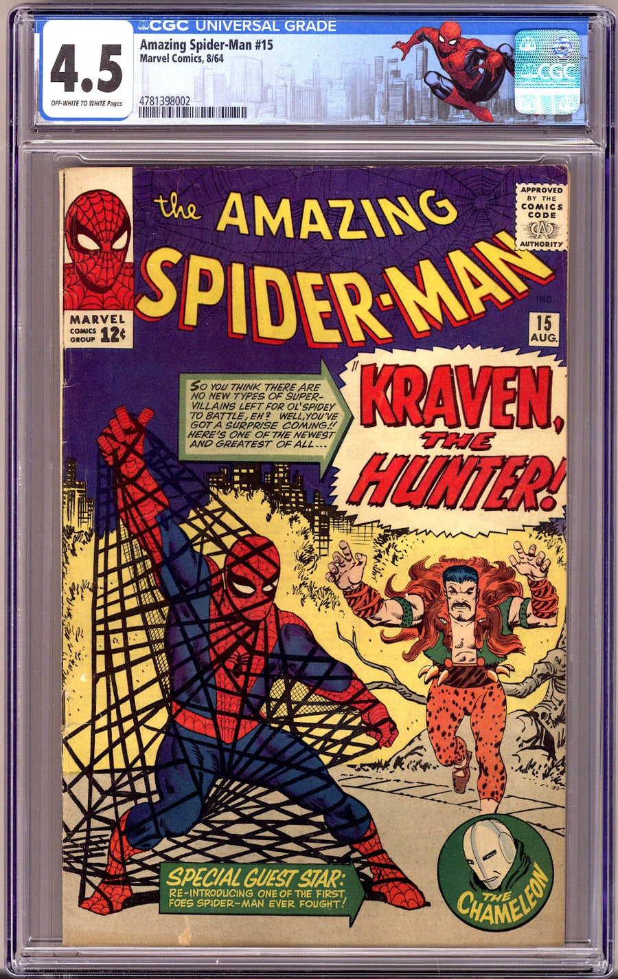 The Amazing Spider-Man Vol 1 15 CGC 4.5 (VG+)   (1964)