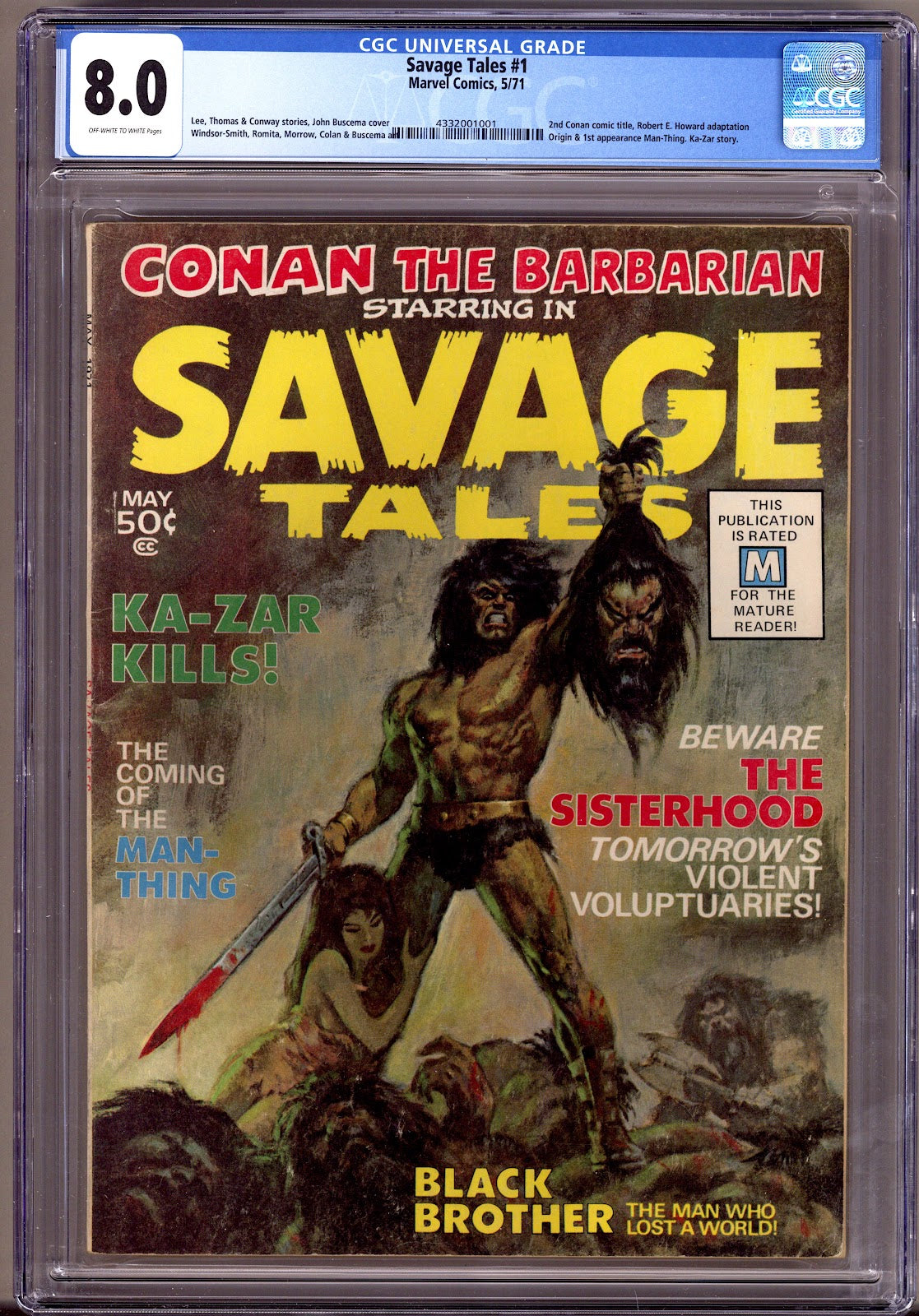 Savage Tales Vol 1 1 CGC 8.0 (VF)   (1971)