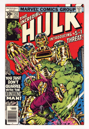 The Incredible Hulk Vol 1 213  Mid Grade   (1977)   30¢