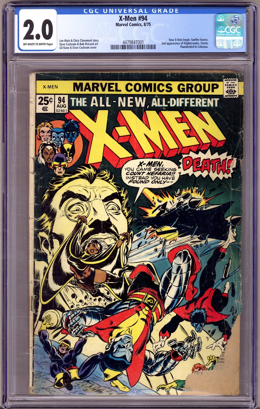 The X-Men Vol 1 94 CGC 2.0 (GD)   (1975)     