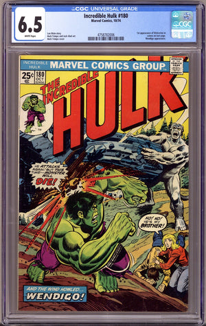 The Incredible Hulk Vol 1 180 CGC 6.5 (FN+)   (1974)