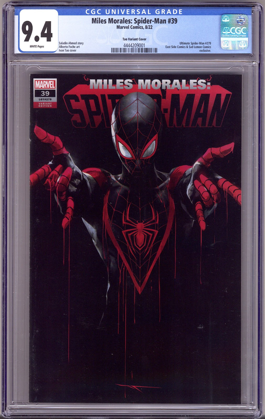 Miles Morales: Spider-Man Vol 1 39 (279) CGC 9.4 (NM)   (2022) Tao   Exclusive Variant