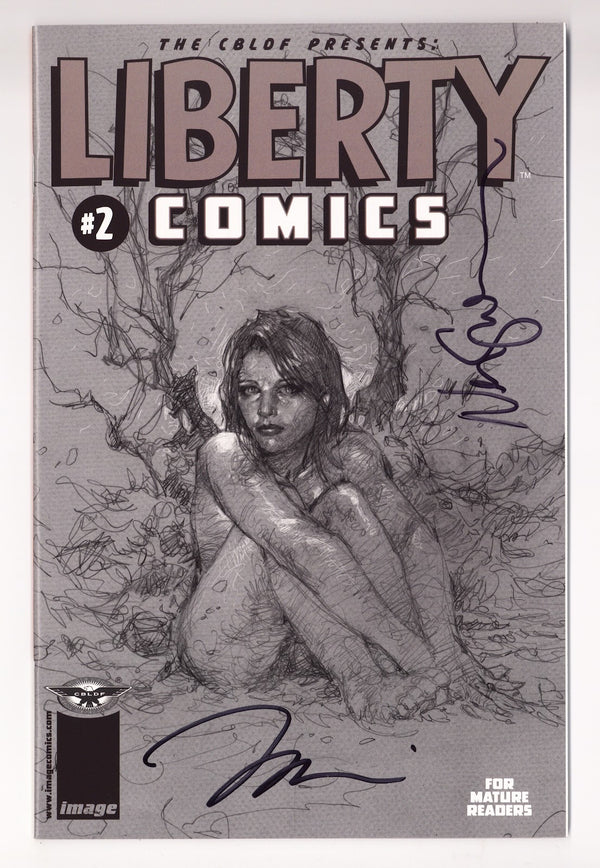 The CBLDF Presents: Liberty Comics   2  VF+ (8.5)   (2009) Lee   Variant  Signed x2  Jim Lee, Gaiman